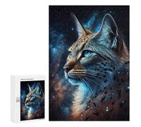 300 PCS Puzzle pour Adolescents Cosmic Lynx Portrait-14 Puzzles pour Adultes : Analyse Et Logique. Chaque Pièce Est Unique - Casse-têtes pour Toute La Famille 300 PCS
