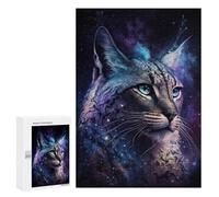 300 PCS Puzzle pour Adolescents Cosmic Lynx Portrait-9 Puzzles pour Adultes - Défi Difficile - Activités Amusantes À La Maison pour Les Jeux 300 PCS