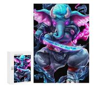 300 PCS Puzzle pour Adolescents Elephant Warrior Animal Puzzle pour Adultes : Jeu De Réflexion Et De Rapidité, Défi À Relever 300 PCS