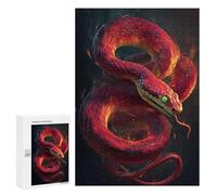300 PCS Puzzle pour Adolescents Flaming Red Serpent Artwork Puzzles pour Adultes : Analyse Et Logique. Chaque Pièce Est Unique - Casse-têtes pour Toute La Famille 300 PCS