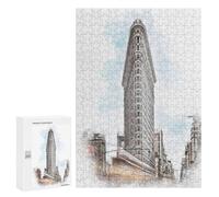 300 PCS Puzzle pour Adolescents Flatiron Building New York Puzzles pour Adultes Jeu Manuel Assemblage De Motifs Cadeaux Uniques pour Anniversaire Et Noël 300 PCS