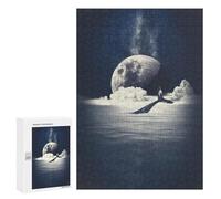 300 PCS Puzzle pour Adolescents Galaxy Moon Whale Puzzle Adulte, Jouet, Décoration Murale, Course De Vitesse Manuelle, Cadeaux Uniques pour Anniversaire Et Noël 300 PCS