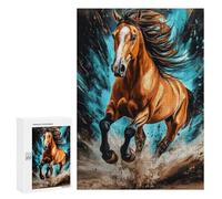 300 PCS Puzzle pour Adolescents Galloping Horse Art Print Puzzles pour Adultes - Défi Difficile - Activités Amusantes À La Maison pour Les Jeux 300 PCS