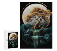 300 PCS Puzzle pour Adolescents Golden Tree Moonlit Reflection Puzzles pour Adultes - Défi Difficile - Activités Amusantes À La Maison pour Les Jeux 300 PCS