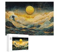 300 PCS Puzzle pour Adolescents Golden Wave Landscape Puzzles pour Adultes Jeu Manuel Assemblage De Motifs Cadeaux Uniques pour Anniversaire Et Noël 300 PCS