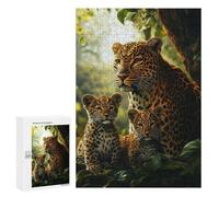 300 PCS Puzzle pour Adolescents Leopard Family in Amazon Rainforest-3 Puzzles pour Adultes : Analyse Et Logique. Chaque Pièce Est Unique - Casse-têtes pour Toute La Famille 300 PCS