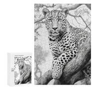 300 PCS Puzzle pour Adolescents Leopard in Tree Wildlife Art Print Puzzles pour Adultes - Défi Difficile - Activités Amusantes À La Maison pour Les Jeux 300 PCS