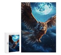 300 PCS Puzzle pour Adolescents Moonlit Owl Flight Puzzles pour Adultes : Analyse Et Logique. Chaque Pièce Est Unique - Casse-têtes pour Toute La Famille 300 PCS