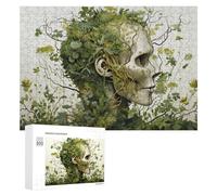 300 PCS Puzzle pour Adolescents Nature's Reclamation Skull Overgrown with Plants Puzzle pour Adultes Jouets Anti-Stress Analyse Et Logique Interaction Parent-Enfant 300 PCS