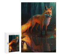 300 PCS Puzzle pour Adolescents Neon Fox Puzzle pour Adultes Jeux Amusants Décoration Intérieure Activités Amusantes À La Maison, 300 PCS