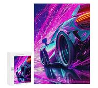 300 PCS Puzzle pour Adolescents Neon Speed Future Racing Car Puzzles pour Adultes : Analyse Et Logique. Chaque Pièce Est Unique - Casse-têtes pour Toute La Famille 300 PCS