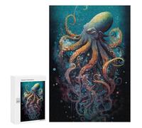 300 PCS Puzzle pour Adolescents Oceanic Octopus Art Print Puzzles pour Adultes : Analyse Et Logique. Chaque Pièce Est Unique - Casse-têtes pour Toute La Famille 300 PCS