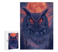 300 PCS Puzzle pour Adolescents Owl Moonlit Forest Puzzles pour Adultes - Défi Difficile - Activités Amusantes À La Maison pour Les Jeux 300 PCS
