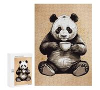 300 PCS Puzzle pour Adolescents Panda and Coffee Puzzles pour Adolescents, Jeux Familiaux, Analyse Et Logique, Défi Éducatif 300 PCS