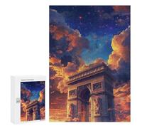 300 PCS Puzzle pour Adolescents Paris Skyline Sunset Puzzles pour Adultes : Analyse Et Logique. Chaque Pièce Est Unique - Casse-têtes pour Toute La Famille 300 PCS