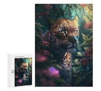 300 PCS Puzzle Pour Adolescents Puzzle Léopard Fleurs Jungle Puzzle Pour Adultes Jeu De Casse-tête Mais Drôle Et Humour Aide Cerveau Exercice 300 PCS