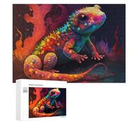 300 PCS Puzzle pour Adolescents Rainbow Lizard in Flames Puzzles pour Adolescents, Jouets Anti-Stress, Passe-Temps, Défi Éducatif
