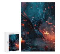 300 PCS Puzzle pour Adolescents Raven in Candle Light Puzzle Adulte, Jouet, Décoration Murale, Course De Vitesse Manuelle, Cadeaux Uniques pour Anniversaire Et Noël 300 PCS