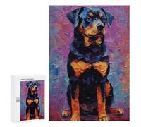 300 PCS Puzzle pour Adolescents Rottweiler Colorful Puzzle Adulte, Jouet, Décoration Murale, Course De Vitesse Manuelle, Cadeaux Uniques pour Anniversaire Et Noël 300 PCS