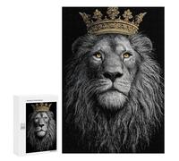 300 PCS Puzzle pour Adolescents Royal Lion King Crown Illustration Puzzles pour Adultes - Défi Difficile - Activités Amusantes À La Maison pour Les Jeux 300 PCS
