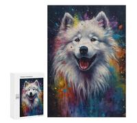 300 PCS Puzzle pour Adolescents Samoyed Painting Puzzle pour Adultes Jouets Anti-Stress Analyse Et Logique Interaction Parent-Enfant 300 PCS