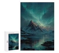 300 PCS Puzzle pour Adolescents Snow-Capped Mountain Aurora Reflections Puzzles pour Adultes : Analyse Et Logique. Chaque Pièce Est Unique - Casse-têtes pour Toute La Famille 300 PCS