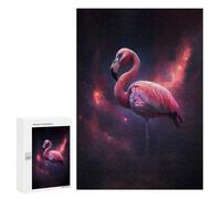 300 PCS Puzzle pour Adolescents Space Flamingo Puzzle Adulte, Jouet, Décoration Murale, Course De Vitesse Manuelle, Cadeaux Uniques pour Anniversaire Et Noël 300 PCS