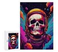 300 PCS Puzzle pour Adolescents Space Skull Art Print -4 Puzzles pour Adultes - Défi Difficile - Activités Amusantes À La Maison pour Les Jeux 300 PCS