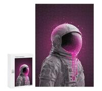 300 PCS Puzzle pour Adolescents Space Suit with Pink Paint Drips Puzzles pour Adultes - Défi Difficile - Activités Amusantes À La Maison pour Les Jeux 300 PCS