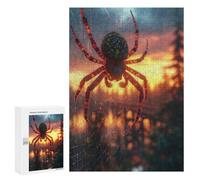 300 PCS Puzzle pour Adolescents Spider in Sunset View Jeu De Puzzle pour Adultes, Casse-tête, Cadeau d'anniversaire, Défi Éducatif 300 PCS