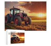 300 PCS Puzzle pour Adolescents Sunset Farm Tractor Scene -1 Puzzles pour Adolescents, Jouets Anti-Stress, Passe-Temps, Défi Éducatif