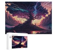 300 PCS Puzzle pour Adolescents Thunderstorm Tree Landscape -3 Puzzles pour Adolescents, Jeux Familiaux, Analyse Et Logique, Défi Éducatif 300 PCS