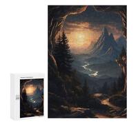 300 PCS Puzzle pour Adolescents Tranquil View from A Cave Puzzles pour Adultes Jeu Manuel Assemblage De Motifs Cadeaux Uniques pour Anniversaire Et Noël 300 PCS