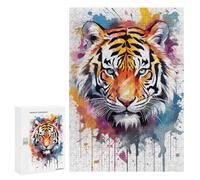 300 PCS Puzzle pour Adolescents Watercolor Tiger Puzzle Adulte, Jouet, Décoration Murale, Course De Vitesse Manuelle, Cadeaux Uniques pour Anniversaire Et Noël 300 PCS