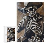 300 PCS Puzzle pour Adolescents Western Skeleton Smoking Puzzles pour Adultes : Analyse Et Logique. Chaque Pièce Est Unique - Casse-têtes pour Toute La Famille 300 PCS