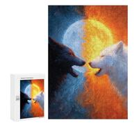 300 PCS Puzzle pour Adolescents Yin Yang Wolves Art Print -1 Puzzles pour Adultes : Analyse Et Logique. Chaque Pièce Est Unique - Casse-têtes pour Toute La Famille 300 PCS