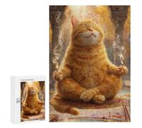 300 PCS Puzzle pour Adolescents Yoga Cat in Meditation Pose Puzzles pour Adultes - Défi Difficile - Activités Amusantes À La Maison pour Les Jeux 300 PCS