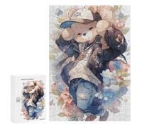 300 PCS Puzzle pour Adultes Adorable Teddy Bear with Trendy Outfit Puzzle pour Adolescents : Améliore La Mémoire. Chaque Pièce Est Unique - Jouets Éducatifs d'apprentissage 300 PCS