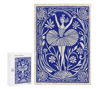 300 PCS Puzzle pour Adultes Ballet Dancer in Floral Frame Puzzle pour Adolescents : Améliore La Mémoire, Activités Ludiques À La Maison, Cadeaux Anti-Stress 300 PCS