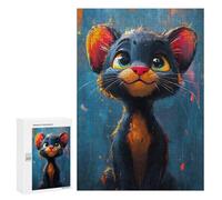 300 PCS Puzzle pour Adultes Cute Oil Paint Panther Puzzles pour Adultes - Jeux De Détente - Assemblage De Motifs - Idée Cadeau pour Toute La Famille 300 PCS