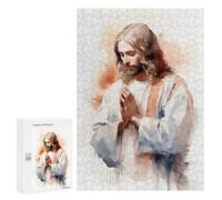 300 PCS Puzzle Pour Adultes Et Adolescents Jesus Praying Watercolor Puzzle Jouet Décoration Murale Art Mural Cadeaux D'anniversaire Et Unique 300 PCS