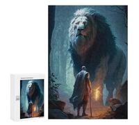 300 PCS Puzzle pour Adultes Fantasy Lion Encounter in Forest Puzzle pour Adolescents : Améliore La Mémoire, Activités Ludiques À La Maison, Cadeaux Anti-Stress 300 PCS