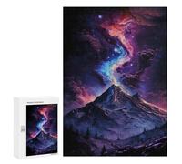 300 PCS Puzzle pour Adultes Galactic Mountain Aurora Puzzle pour Adolescents : Améliore La Mémoire. Chaque Pièce Est Unique - Jouets Éducatifs d'apprentissage 300 PCS