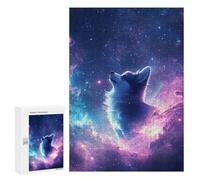 300 PCS Puzzle pour Adultes Galactic Wolf in Space Puzzle pour Adolescents : Améliore La Mémoire. Chaque Pièce Est Unique - Jouets Éducatifs d'apprentissage 300 PCS