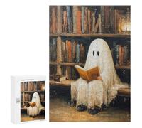300 PCS Puzzle pour Adultes Ghost Reading Book in Library Puzzles pour Adultes Améliorent La Mémoire Liste De Souhaits avec Le Père Noël Cadeaux Anti-Stress 300 PCS