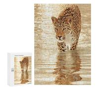300 PCS Puzzle pour Adultes Golden Leopard Reflections Puzzles pour Adolescents - Passe-Temps À La Maison - Jeu Éducatif Familial Stimulant À Compléter 300 PCS