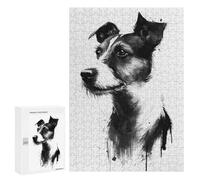 300 PCS Puzzle pour Adultes Jack Russel Terrier Ink Puzzles pour Adultes - Jeux De Détente - Assemblage De Motifs - Idée Cadeau pour Toute La Famille 300 PCS