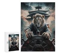 300 PCS Puzzle pour Adultes Lion Captain at The Helm Puzzles pour Adultes - Jeux De Détente - Assemblage De Motifs - Idée Cadeau pour Toute La Famille 300 PCS