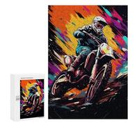 300 PCS Puzzle pour Adultes Motocross Thrill Rider in Action Puzzles pour Adolescents - Passe-Temps À La Maison - Jeu Éducatif Familial Stimulant À Compléter 300 PCS