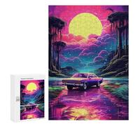 300 PCS Puzzle pour Adultes Neon Sunset Drive Puzzle pour Adolescents : Améliore La Mémoire. Chaque Pièce Est Unique - Jouets Éducatifs d'apprentissage 300 PCS
